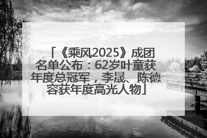 《乘风2025》成团名单公布：62岁叶童获年度总冠军，李晟、陈德容获年度高光人物
