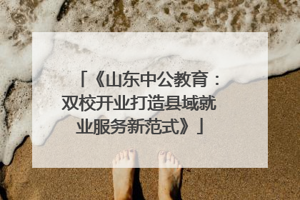 《山东中公教育：双校开业打造县域就业服务新范式》
