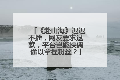 《赴山海》迟迟不播，网友要求退款，平台岂能挟偶像以拿捏粉丝？