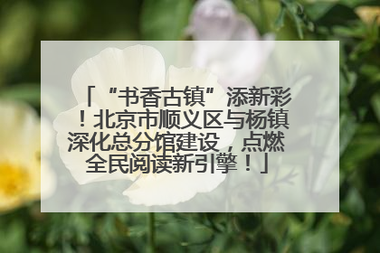 “书香古镇”添新彩！北京市顺义区与杨镇深化总分馆建设，点燃全民阅读新引擎！