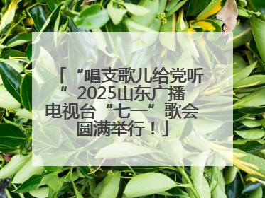 “唱支歌儿给党听”2025山东广播电视台“七一”歌会圆满举行！