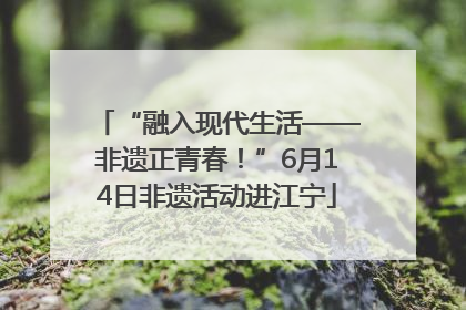“融入现代生活——非遗正青春！”6月14日非遗活动进江宁
