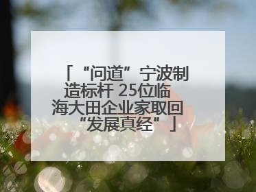 “问道”宁波制造标杆 25位临海大田企业家取回“发展真经”