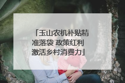 玉山农机补贴精准落袋 政策红利激活乡村消费力