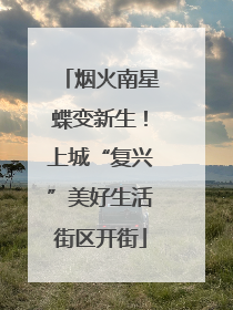 烟火南星蝶变新生！上城“复兴”美好生活街区开街