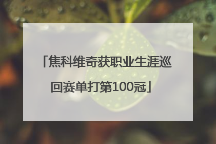 焦科维奇获职业生涯巡回赛单打第100冠