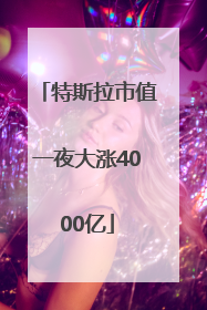 特斯拉市值一夜大涨4000亿