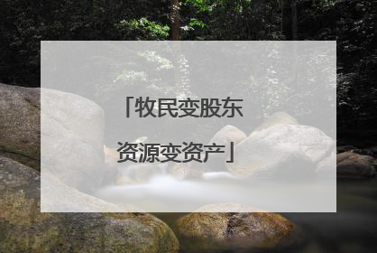 牧民变股东 资源变资产