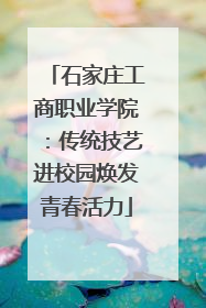 石家庄工商职业学院：传统技艺进校园焕发青春活力