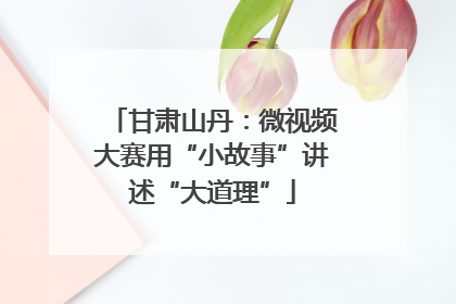 甘肃山丹：微视频大赛用“小故事”讲述“大道理”