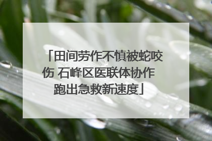田间劳作不慎被蛇咬伤 石峰区医联体协作跑出急救新速度