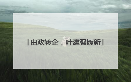 由政转企，叶建强履新