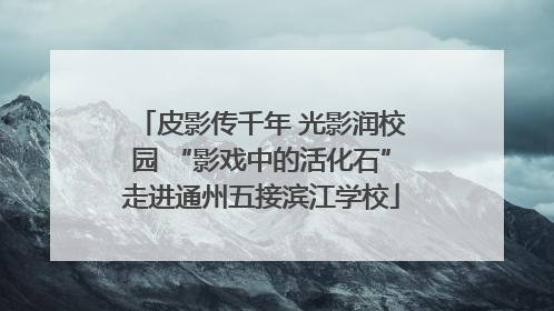 皮影传千年 光影润校园 “影戏中的活化石”走进通州五接滨江学校