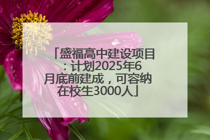 盛福高中建设项目：计划2025年6月底前建成，可容纳在校生3000人