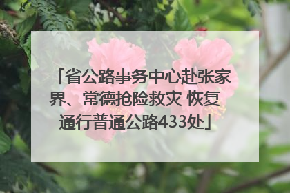 省公路事务中心赴张家界、常德抢险救灾 恢复通行普通公路433处
