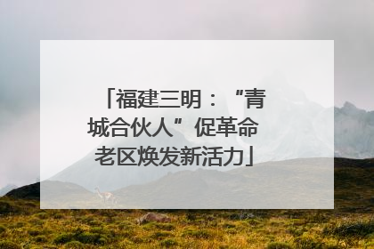 福建三明：“青城合伙人”促革命老区焕发新活力