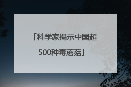 科学家揭示中国超500种毒蘑菇