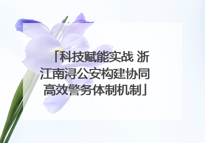 科技赋能实战 浙江南浔公安构建协同高效警务体制机制