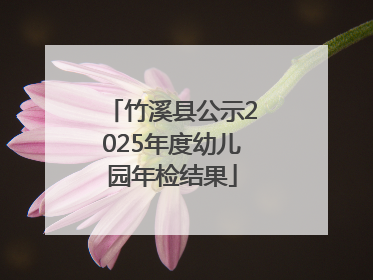 竹溪县公示2025年度幼儿园年检结果