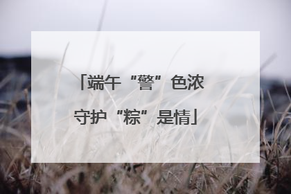 端午“警”色浓 守护“粽”是情