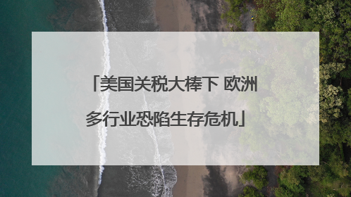 美国关税大棒下 欧洲多行业恐陷生存危机
