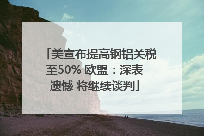 美宣布提高钢铝关税至50% 欧盟：深表遗憾 将继续谈判