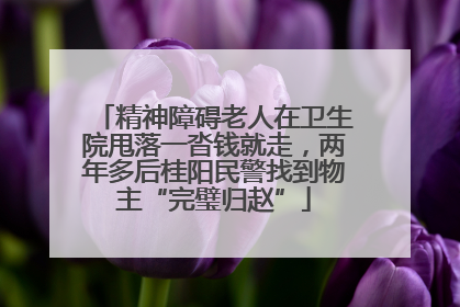 精神障碍老人在卫生院甩落一沓钱就走，两年多后桂阳民警找到物主“完璧归赵”