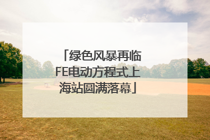 绿色风暴再临 FE电动方程式上海站圆满落幕