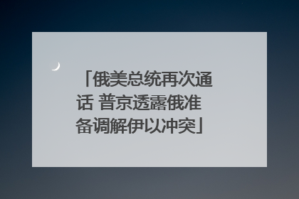 俄美总统再次通话 普京透露俄准备调解伊以冲突