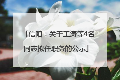 信阳：关于王涛等4名同志拟任职务的公示