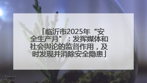 临沂市2025年“安全生产月”：发挥媒体和社会舆论的监督作用，及时发现并消除安全隐患