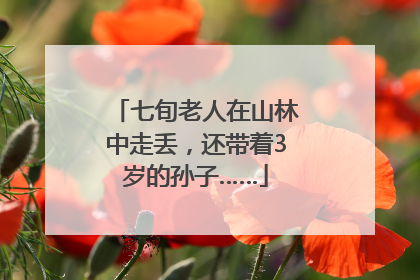 七旬老人在山林中走丢，还带着3岁的孙子……