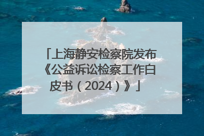 上海静安检察院发布《公益诉讼检察工作白皮书（2024）》