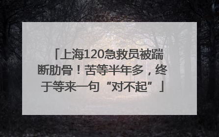 上海120急救员被踹断肋骨！苦等半年多，终于等来一句“对不起”