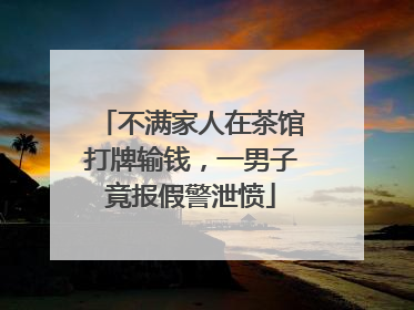 不满家人在茶馆打牌输钱，一男子竟报假警泄愤
