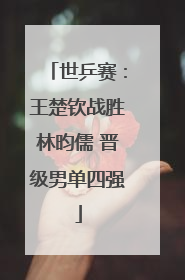 世乒赛：王楚钦战胜林昀儒 晋级男单四强