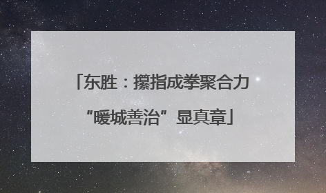东胜：攥指成拳聚合力 “暖城善治”显真章