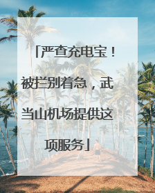 严查充电宝！被拦别着急，武当山机场提供这项服务