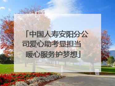 中国人寿安阳分公司爱心助考显担当 暖心服务护梦想