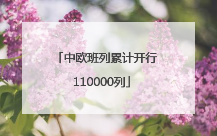 中欧班列累计开行110000列