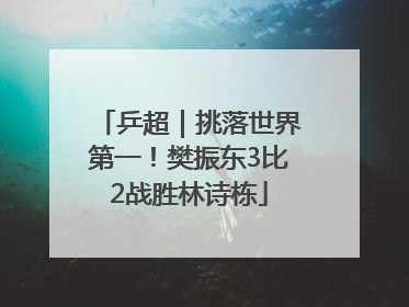 乒超｜挑落世界第一！樊振东3比2战胜林诗栋