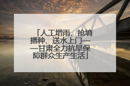 人工增雨、抢墒播种、送水上门——甘肃全力抗旱保障群众生产生活