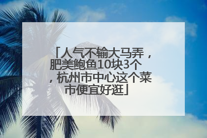 人气不输大马弄，肥美鲍鱼10块3个，杭州市中心这个菜市便宜好逛