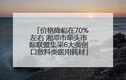 价格降幅在70%左右 湘潭市牵头市际联盟集采6大类创口敷料类医用耗材