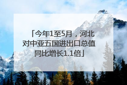 今年1至5月，河北对中亚五国进出口总值同比增长1.1倍