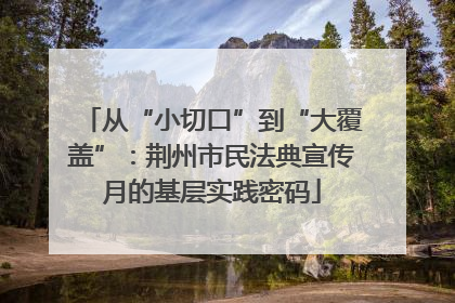 从“小切口”到“大覆盖”：荆州市民法典宣传月的基层实践密码