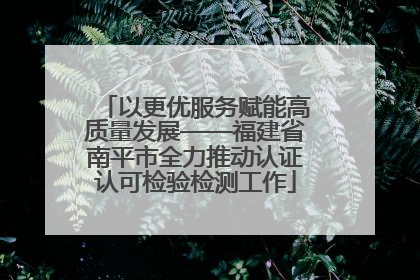 以更优服务赋能高质量发展——福建省南平市全力推动认证认可检验检测工作