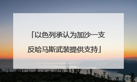 以色列承认为加沙一支反哈马斯武装提供支持