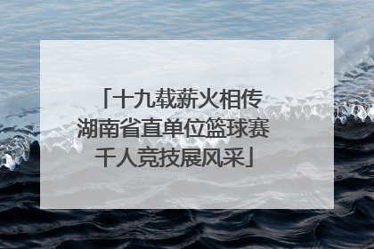 十九载薪火相传 湖南省直单位篮球赛千人竞技展风采