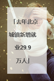 去年北京城镇新增就业29.9万人